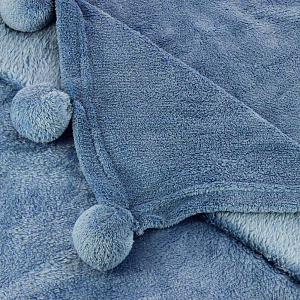 Плед DE'NASTIA Помпон 130х150см 100%Полиэстер T040028 000000000001151785