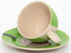 Пара чайная 250мл/блюдце ELRINGTON АЭРОГРАФ зелёный керамика 000000000001205667