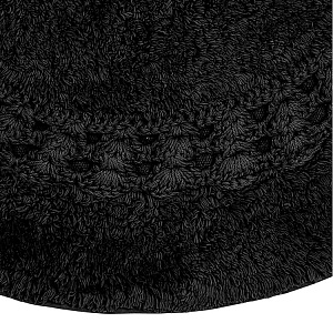 Коврик для ванной 60x100см DE'NASTIA овал кружево2 черный хлопок 100% 000000000001219251