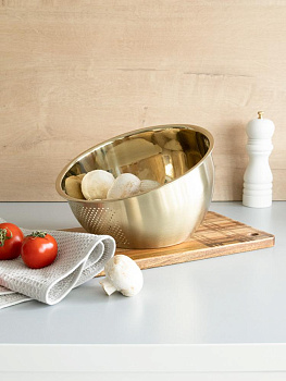 Дуршлаг 22x15x8см DE'NASTIA светло-золотистый нержавеющая сталь Дуршлаг 22x15x8см DE'NASTIA светло-золотистый нержавеющая сталь 000000000001227997