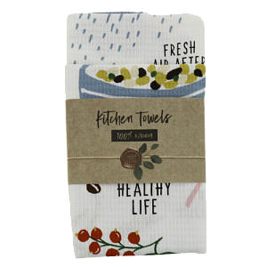 Набор кухонных полотенец 2шт 35х60см Доляна Рецепты счастья 100%хлопок 000000000001206664