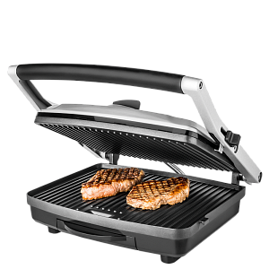 Гриль электрический Scarlett 2200Вт стальной корпус.Размер 33,4x34,9x12,6 см,вес 2,30кг,рабочая поверхность 30х25см,антипригарное покрытие SC-EG350M01 000000000001192827