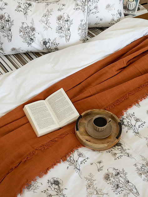 Плед 150x200см DE'NASTIA многослойный охра хлопок 000000000001230291