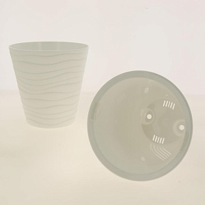 Кашпо для растений Валенсия 5,2 л белый с дренажной вставкой 000000000001196345