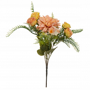 Цветок искусственный букет Далия 27см персиковый 000000000001218423