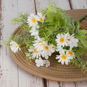 Цветок искусственный Ромашка 32,5см белая 000000000001218411