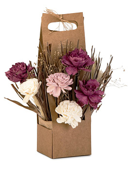 Сухоцветы 16x14x30см DE'NASTIA Букет корзина микс цветов 000000000001228203