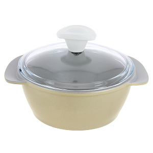 Кастрюля 1,5л НЕВА МЕТАЛЛ ПОСУДА Жемчужина стеклянная крышка литой алюминий 000000000001132644