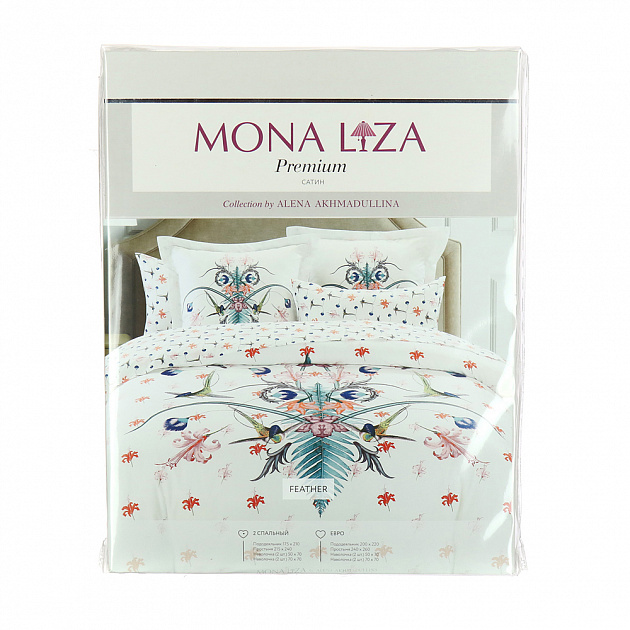 Комплект постельного белья Feather Mona Liza, 2 спальный, 4 наволочки см, сатин 000000000001129917