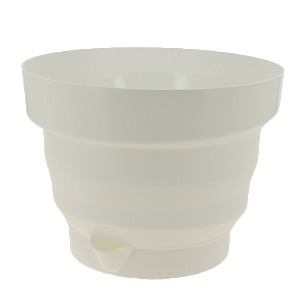 Горшок для растений Акцент 3л белый с пристежным поддоном прикорневой полив 000000000001196341