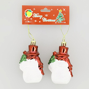 Декоративное украшение Снеговик 9см 2шт MANDARIN пластик 000000000001209362