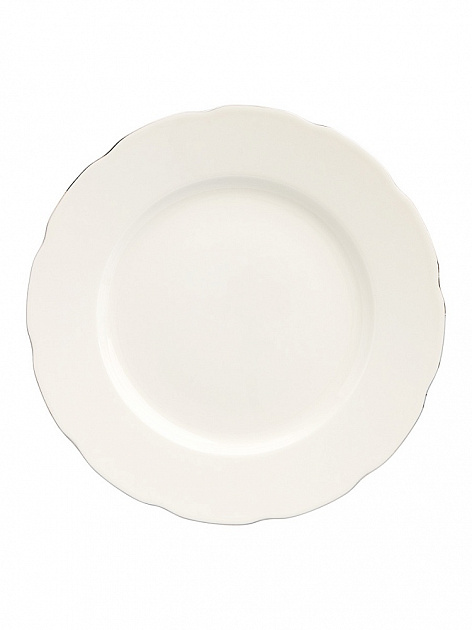 Тарелка обеденная 27см DE'NASTIA OLYMPOS белая с золотистой каймой фарфор 000000000001218841