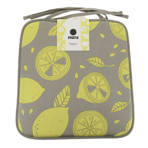 Подушка на стул DeNASTIA Коллекция"Лимоны"33x38x38см,100%хлопок/30%полиэстер,жёлтый/молочный P111184 000000000001202710