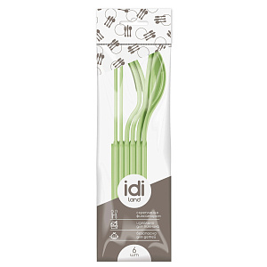 Набор столовых приборов 3 предмета (вилка+ложка+нож) IDILAND светло-бежевый пластик 000000000001218694