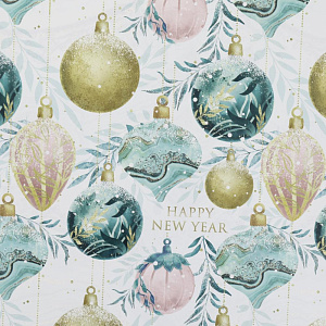 Бумага упаковочная глянцевая 70х100см Елочные шары двухсторонняя 000000000001208815