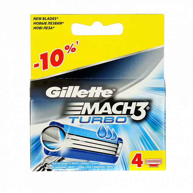 Кассеты Gillette Mach3 Turbo Aloe P&G, 4 шт. 000000000001056010