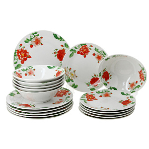 Столовый набор Цветы Estetica, 18 предметов 000000000001170359