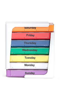 Таблетница LUCKY 10,5x12,6x4см микс цветов пластик Y000087 000000000001201047