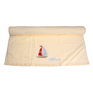 Полотенце махровое Яхта Любимый дом, песочный, 60?130 см 000000000001125132