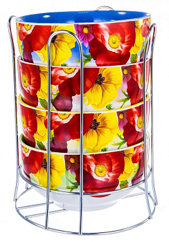 Набор салатников 4шт 560мл ХРИЗАНТЕМА металлический стенд керамика 000000000001178507