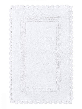 Коврик для ванной 60x100см DE'NASTIA кружево белый хлопок 000000000001207084