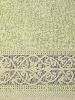 Полотенце махровое 30х60см LUCKY Вензельный бордюр светло-зеленый хлопок 100% 000000000001225089