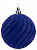 Новогоднее подвесное украшение Шары волны синий бархат из полистирола 2шт 8x8x8см 81896 000000000001201817