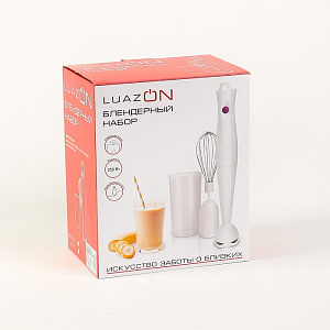 Блендер LuazON LBR-09, бело-серый, 250 Вт, пластик, венчик, стакан 2813362 000000000001186373