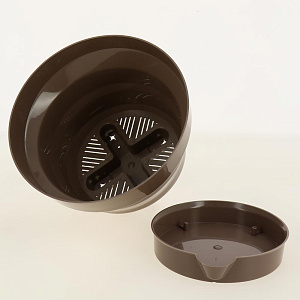 Горшок для растений Акцент 3л мокко с пристежным поддоном прикорневой полив 000000000001196343