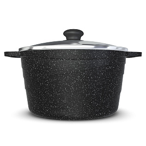 Кастрюля 3л НЕВА МЕТАЛЛ ПОСУДА Neva Granite стеклянная крышка 000000000001218671