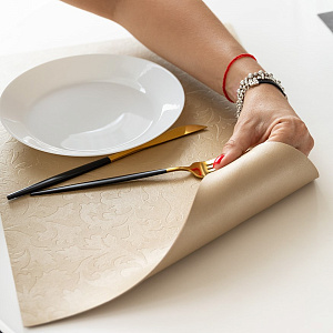 Салфетка сервировочная 45x30см LUCKY LUCKY прямоугольник золото искусственная кожа ПВХ 000000000001214129