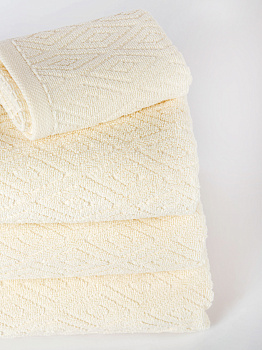 Полотенце махровое 100х150см СОФТИ Ромб молочный хлопок 100% 000000000001214705