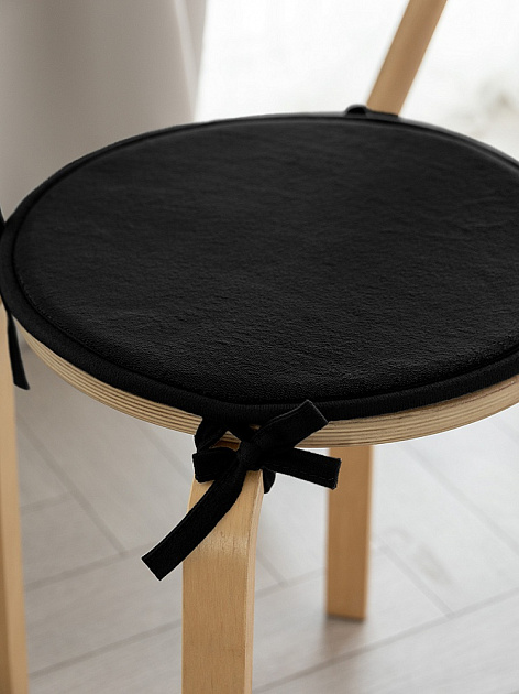 Подушка на стул 35см DE'NASTIA мемори круглая чёрный полиэстер 000000000001219891