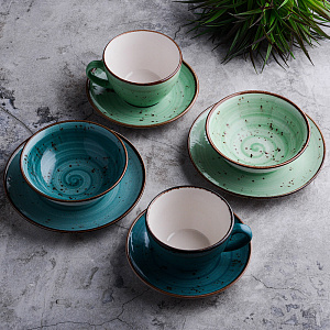 Набор столовой посуды 8 предметов TULU PORSELEN Mint/Turquoise фарфор 000000000001212347