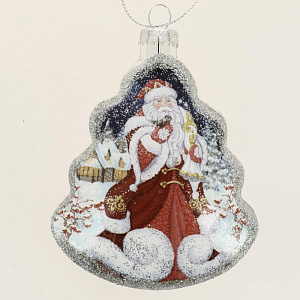 Новогоднее подвесное украшение Дед Мороз из стекла 2х9,5х8см 81806 000000000001201793