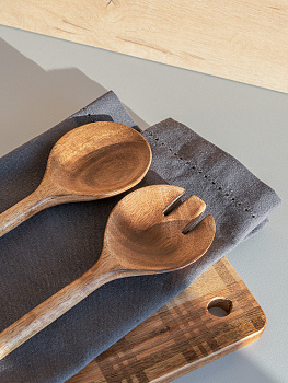 Ложка сервировочная/для приготовления 35x7см DE'NASTIA коричневый манго 000000000001229606