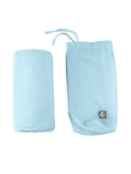 Проcтыня натяжная DE'NASTIA БЯЗЬ 160x200+25см 100%Хлопок голубой C010736 000000000001192967