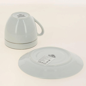 TUDOR Чайная пара 250мл с платиновым кантом,TUM250CP 000000000001193750