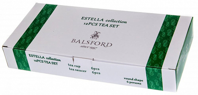 Набор чайный 12шт фарфор 6чашек 240мл/6 блюдец подарочная упаковка Эстелла Balsford 123-16013 000000000001197869