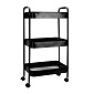 Этажерка 3-х ярусная 43х23х78см FORA на колесиках черный металл