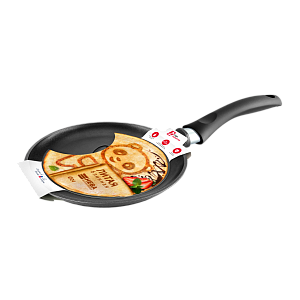 Сковорода блинная 24см  НЕВА МЕТАЛЛ ПОСУДА ПАНДА Литая алюминий 000000000001225732