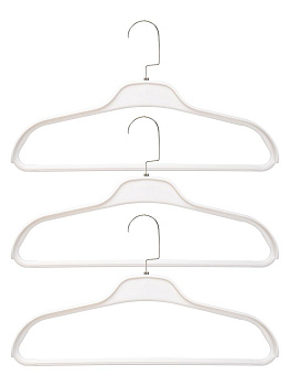Набор вешалок 3шт41смFORAширокое плечо хромированный крючок пастель полипропилен 000000000001228695