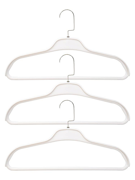 Набор вешалок 3шт41смFORAширокое плечо хромированный крючок пастель полипропилен 000000000001228695