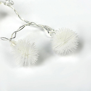 Гирлянда-Занавес 2х1,5м 360LED LUAZON LIGHTING IP20 8 режимов 220В Ёжики прозрачная нить свечение белое с насадками 000000000001207982