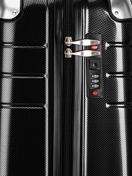 Чемодан на колесах S (36х22х55см) соты черный PC 000000000001226579