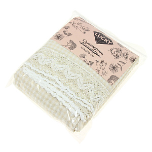 Скатерть 150х250см LUCKY Кантри бежевая 100% полиэстер 000000000001177445