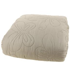 Покрывало 240х240см DENASTIA Бабочки двустороннее бежевое 100% полиэстер U000285 000000000001204703