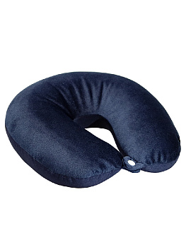 Подушка антистресс LUCKY дорожная с кнопкой темно-синяя полиэстер 000000000001199322