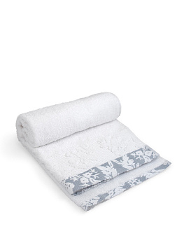 Полотенце махровое жаккардовое  40х60см 100% Хлопок бело-голубое  D100036 000000000001191103