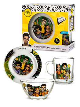 Набор детской посуды 3 предмета ND PLAY Влад А4 и компания стекло 000000000001221868